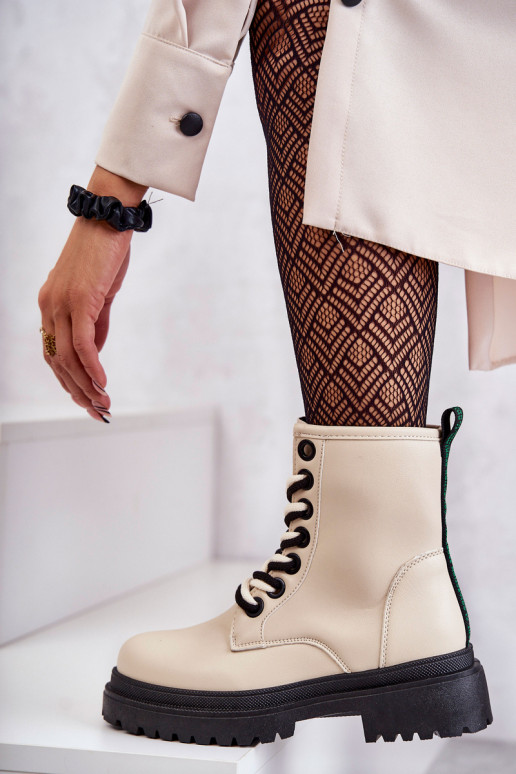 Dámske členkové čižmy členkové čižmy farby ivory Denila Dámske členkové čižmy členkové čižmy farby ivory Denila