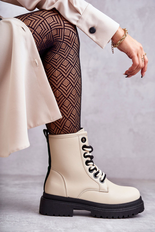 Dámske členkové čižmy členkové čižmy farby ivory Denila Dámske členkové čižmy členkové čižmy farby ivory Denila