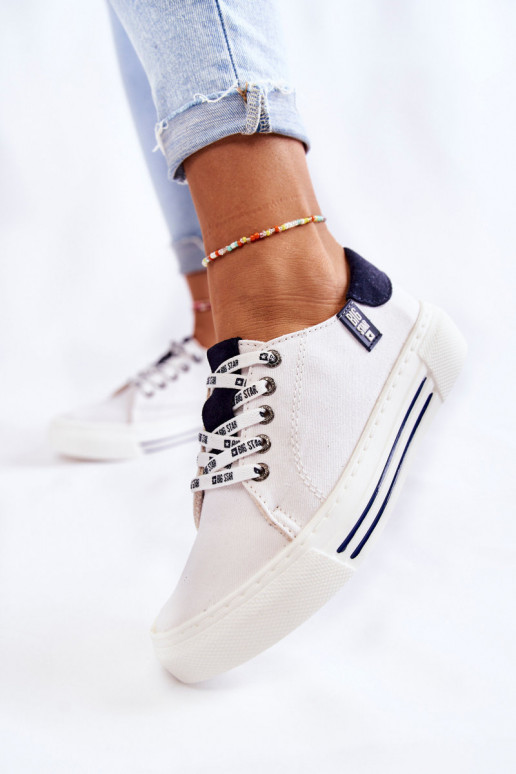 Dámske topánky Memory Foam System Big Star KK276002 bielej farby