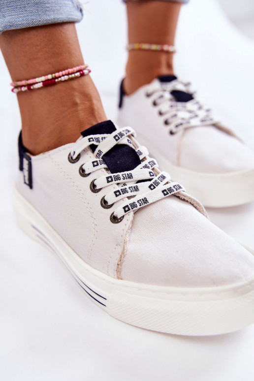 Dámske topánky Memory Foam System Big Star KK276002 bielej farby