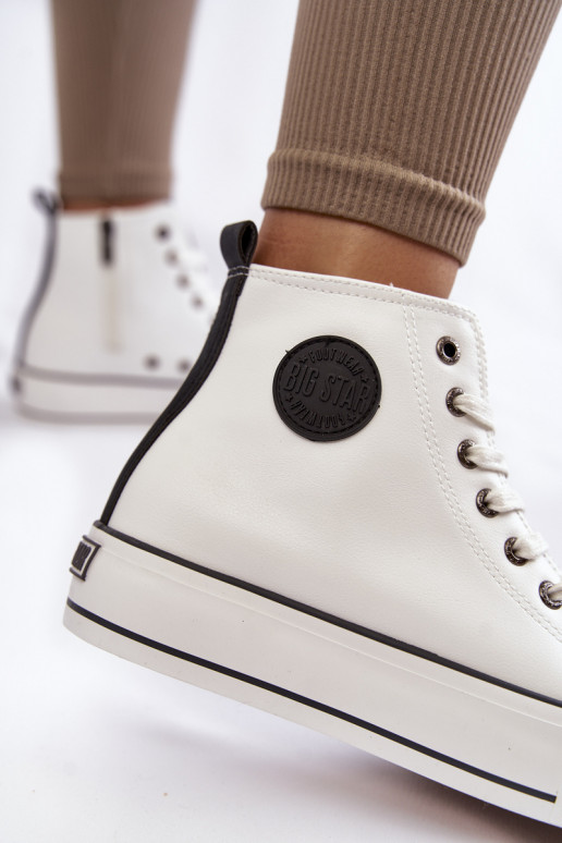 oteplené voľnočasové topánky Big Star KK274170 bielej farby oteplené voľnočasové topánky Big Star KK274170 bielej farby