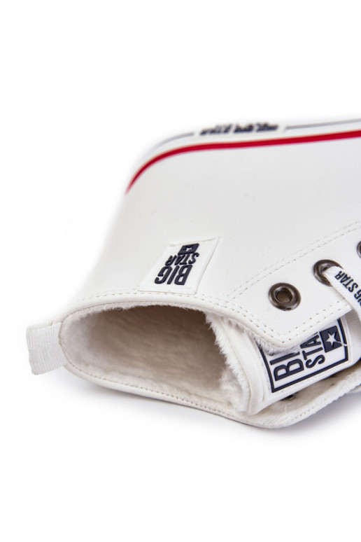 oteplené voľnočasové topánky Big Star KK174345 bielej farby oteplené voľnočasové topánky Big Star KK174345 bielej farby