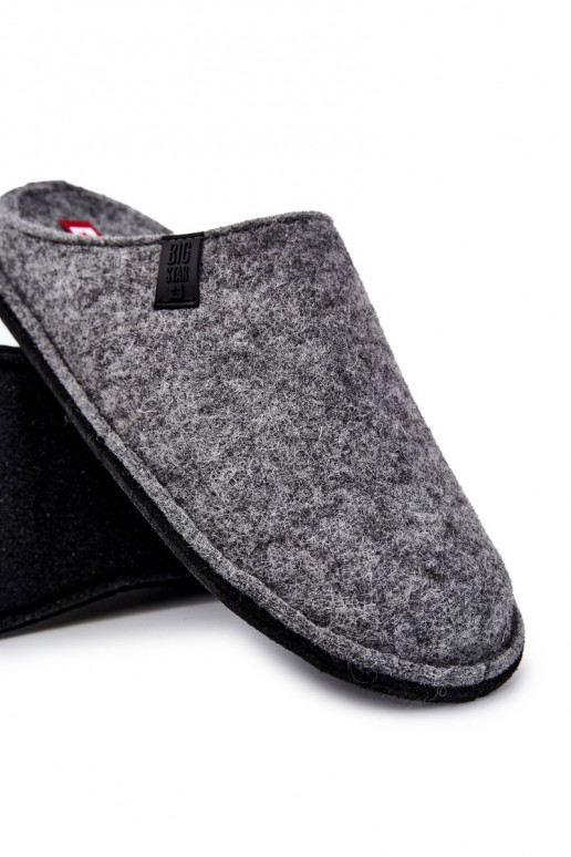 Klasické pánske papuče Big Star KK176001 sivej farby Klasické pánske papuče Big Star KK176001 sivej farby