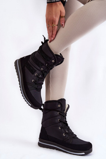 snehule so šnúrkami Progress PROGJ-22-134 čiernej farby 2