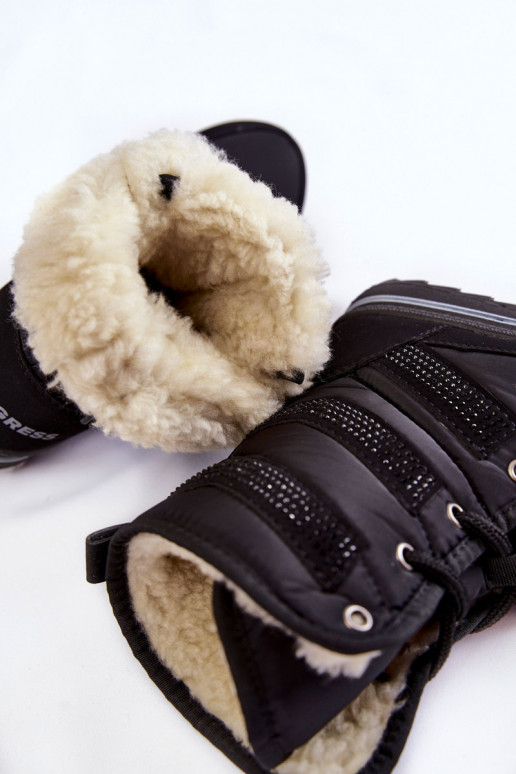 snehule so šnúrkami Progress PROGJ-22-134 čiernej farby