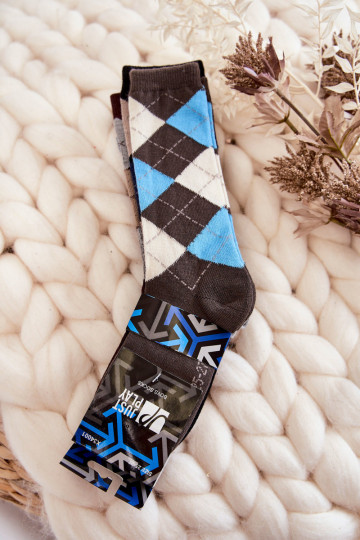 Dlhé ponožky s károvanými vzormi 5 ks. Rôzne farby