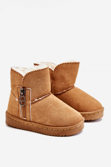 Detské snehule hnedej farby Catellie, oteplené odolným modelom