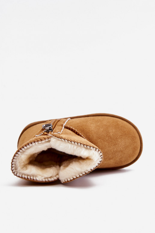 Detské snehule hnedej farby Catellie, oteplené odolným modelom Detské snehule hnedej farby Catellie, oteplené odolným modelom