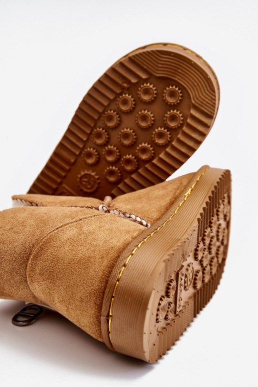 Detské snehule hnedej farby Catellie, oteplené odolným modelom Detské snehule hnedej farby Catellie, oteplené odolným modelom