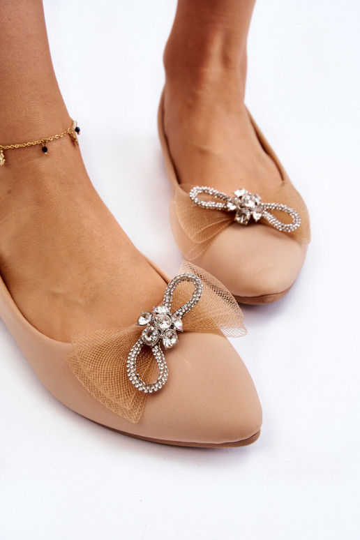 Balerínky so špicatým nosom béžová Luminous