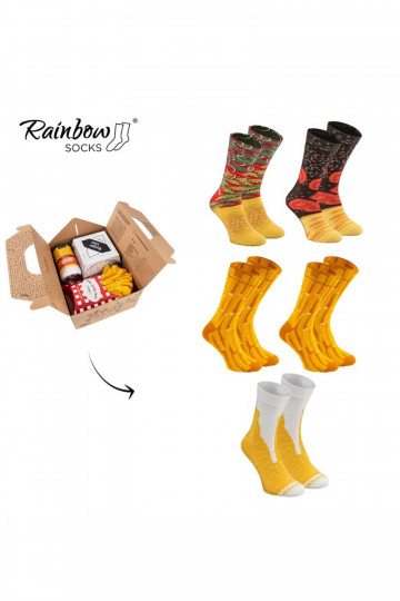 Farebné ponožky v krabičke Meal Socks Box Burger 5 Par 2