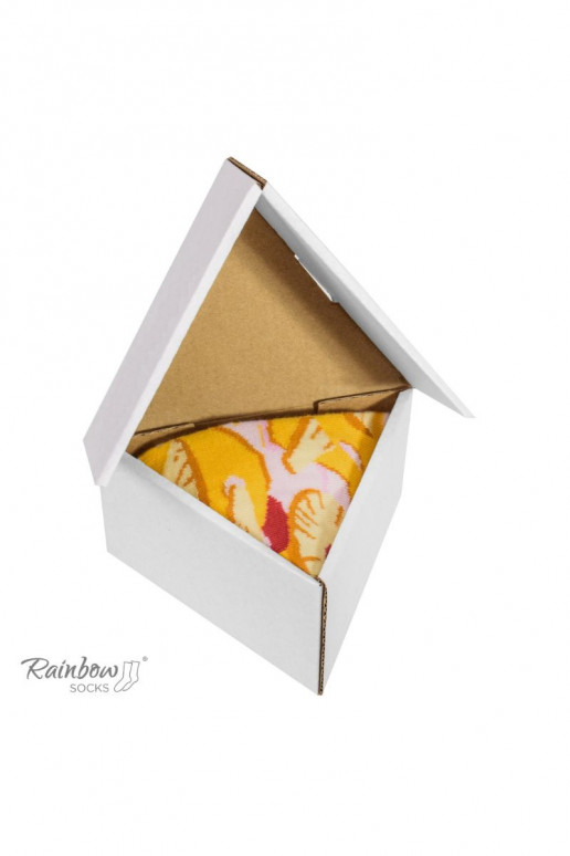 Farebné ponožky v krabičke 1 pár Pizza