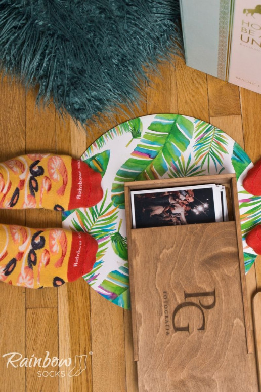 Farebné ponožky v krabičke Pizza 4 páry