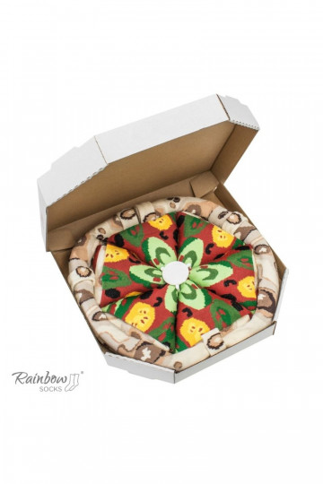 Farebné ponožky v krabičke Pizza 4 páry