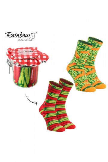 2 páry farebných ponožiek v krabičke 2