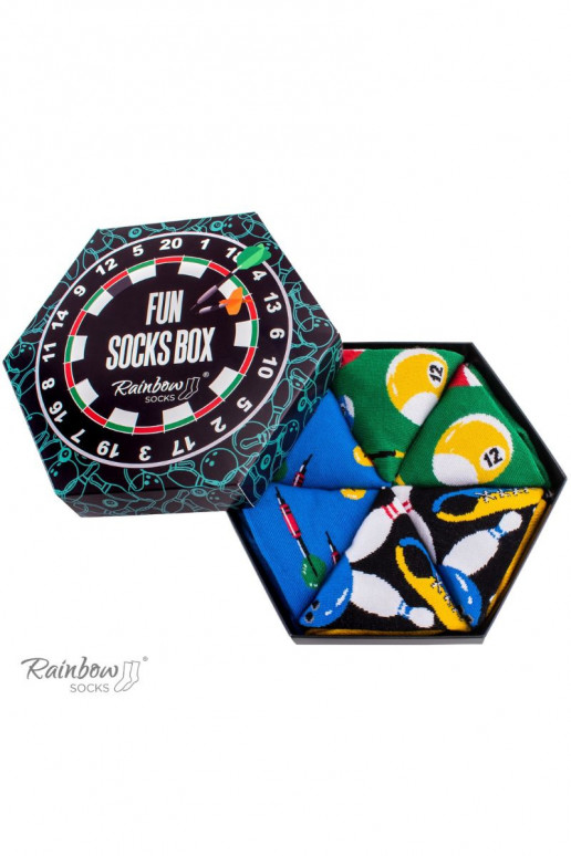 3 páry farebných ponožiek v krabičke 3 páry farebných ponožiek v krabičke