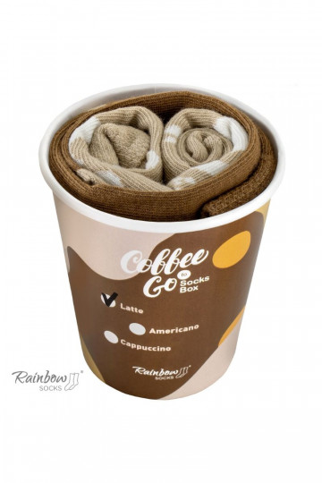 Farebné ponožky v krabičke Caffe Latte 1 pár