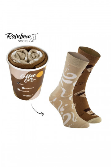 Farebné ponožky v krabičke Caffe Latte 1 pár 2
