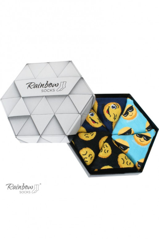 3 páry farebných ponožiek v krabičke 3 páry farebných ponožiek v krabičke