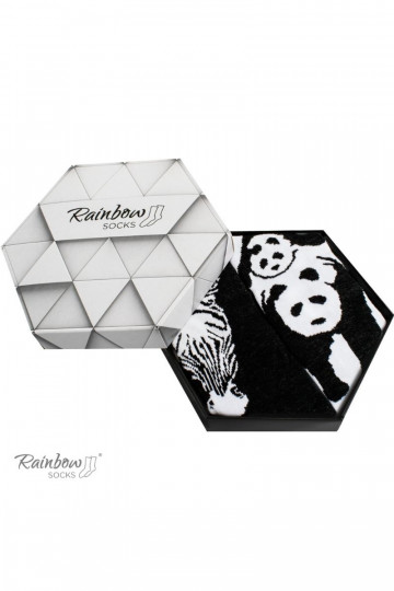 Farebné ponožky v krabičke Čiernobiele 2 páry
