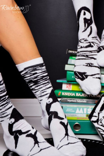 Farebné ponožky v krabičke Čiernobiele 2 páry 2