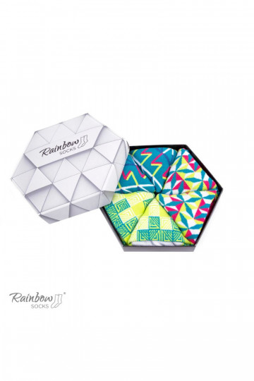Farebné ponožky s geometrickými vzormi 3 páry