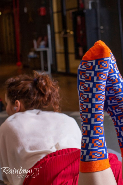 Farebné ponožky s geometrickými vzormi 3 páry Farebné ponožky s geometrickými vzormi 3 páry