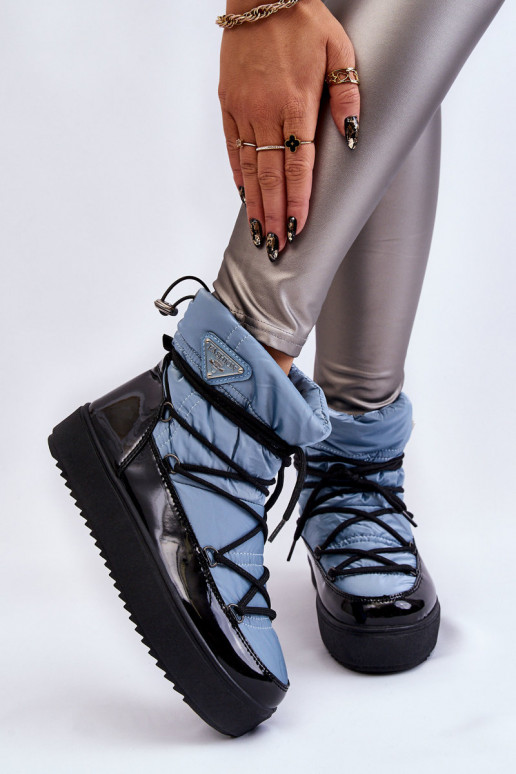 snehule so šnúrkami v modrej farbe Carrios snehule so šnúrkami v modrej farbe Carrios