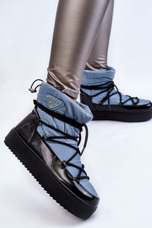 snehule so šnúrkami v modrej farbe Carrios snehule so šnúrkami v modrej farbe Carrios