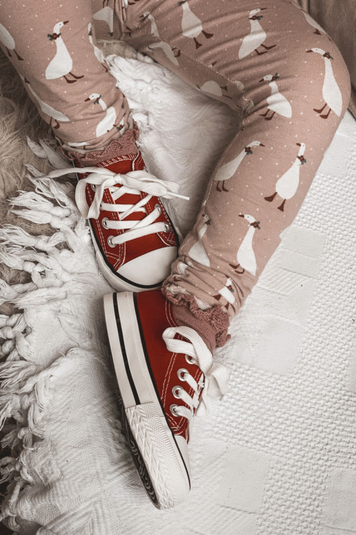 Klasická detská športová obuv v červenej farbe Filemon