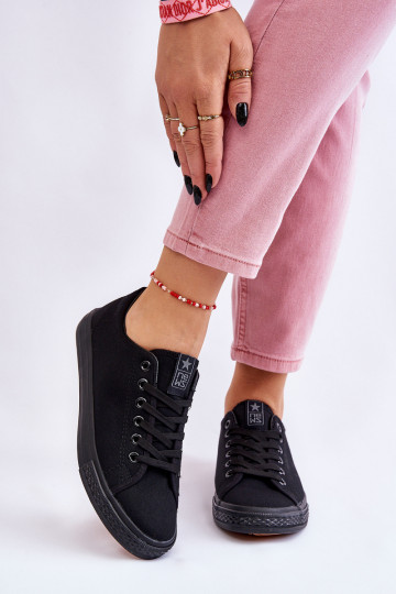 na ramienka Klasický model voľnočasovej obuvi v čiernej farbe Eleya 2