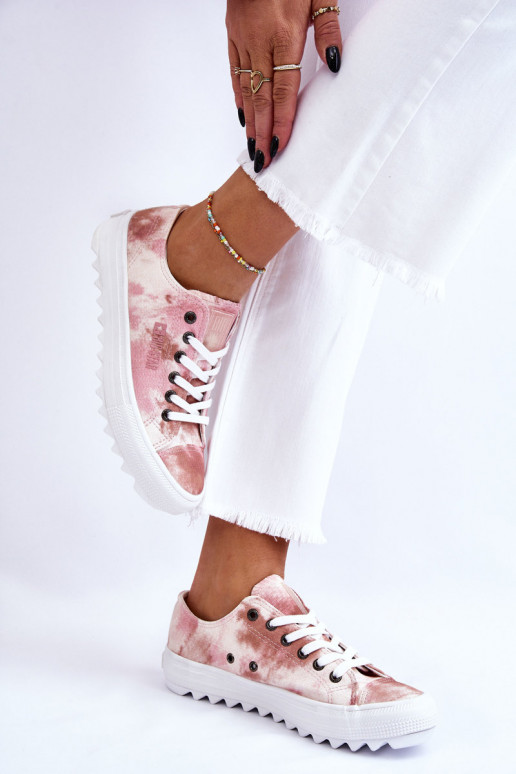 tenisky s plochou podrážkou Big Star LL274044 ružovo-béžové