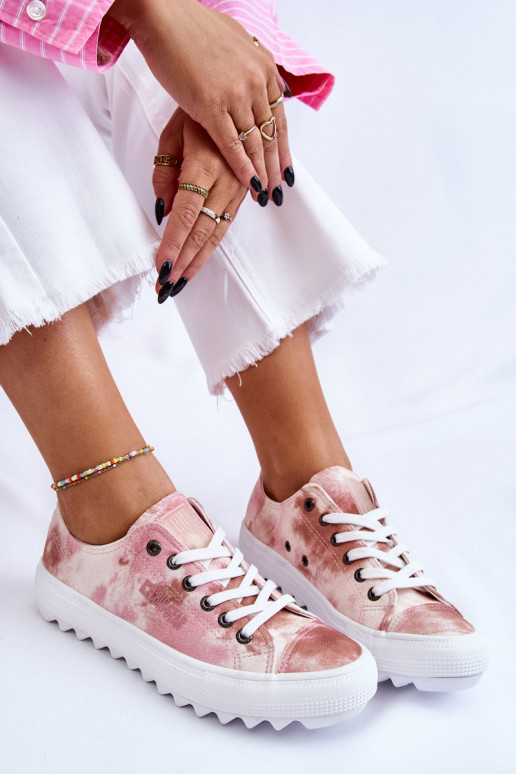 tenisky s plochou podrážkou Big Star LL274044 ružovo-béžové