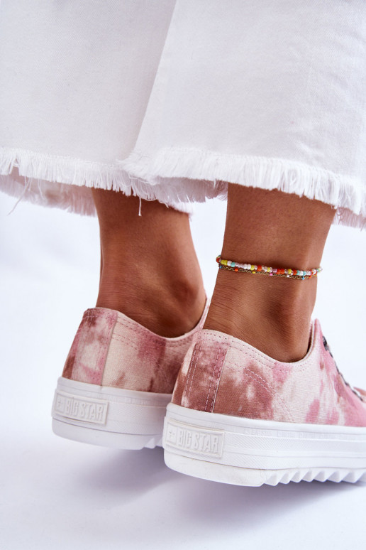 tenisky s plochou podrážkou Big Star LL274044 ružovo-béžové