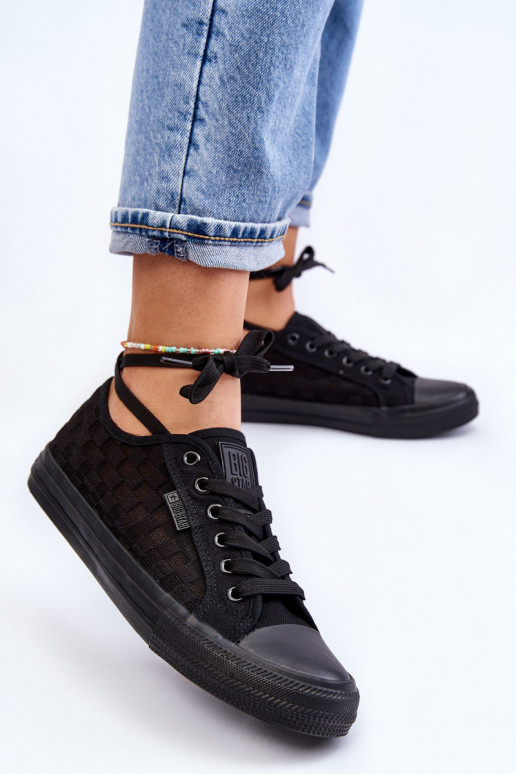 Klasický model plochých topánok Big Star LL274072 čiernej farby Klasický model plochých topánok Big Star LL274072 čiernej farby