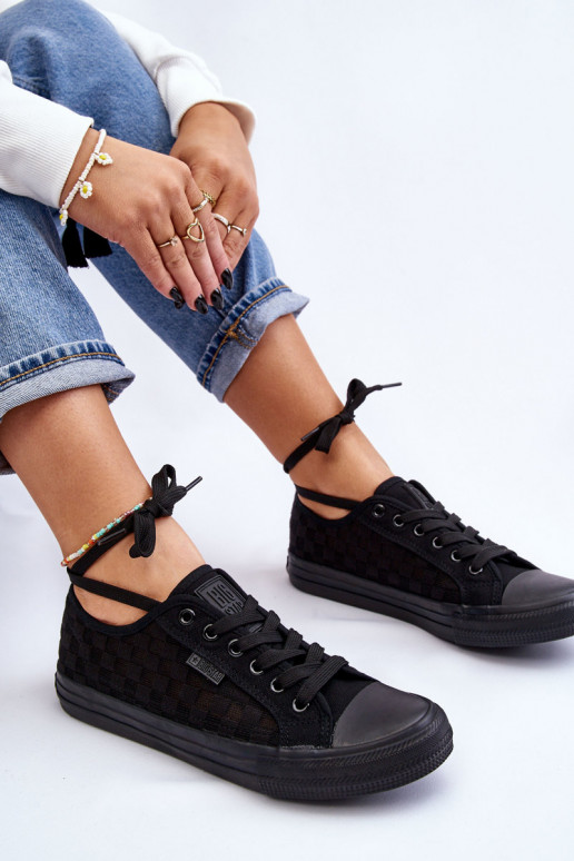 Klasický model plochých topánok Big Star LL274072 čiernej farby Klasický model plochých topánok Big Star LL274072 čiernej farby