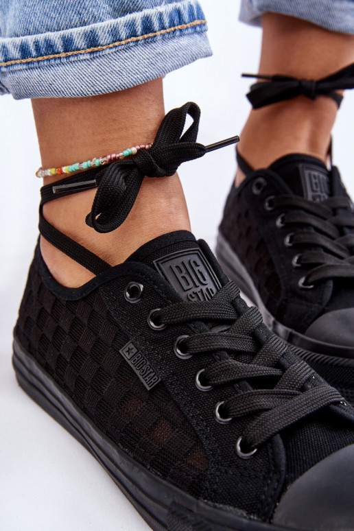 Klasický model plochých topánok Big Star LL274072 čiernej farby Klasický model plochých topánok Big Star LL274072 čiernej farby