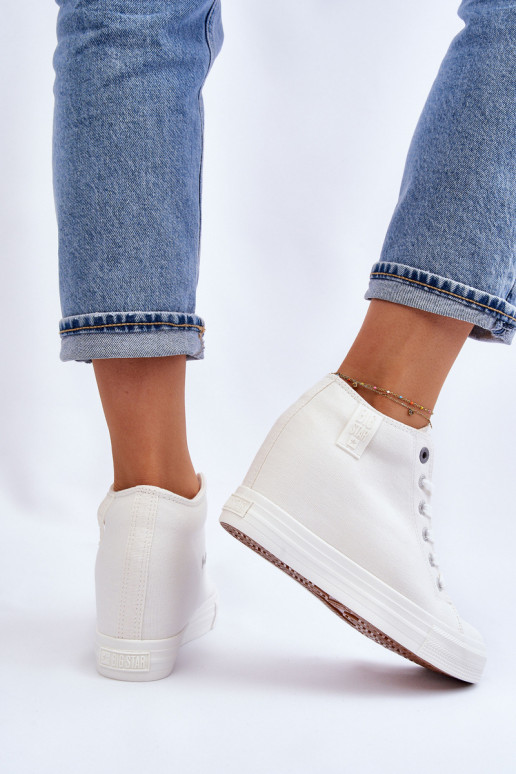 voľnočasová obuv s podrážkou Big Star LL274035 bielej farby