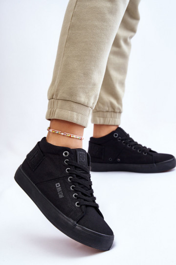 Klasický model voľnočasovej obuvi s podrážkou Big Star LL274001 čiernej farby