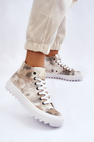 Voľnočasová obuv Big Star LL274047 Bielo-zelená farba