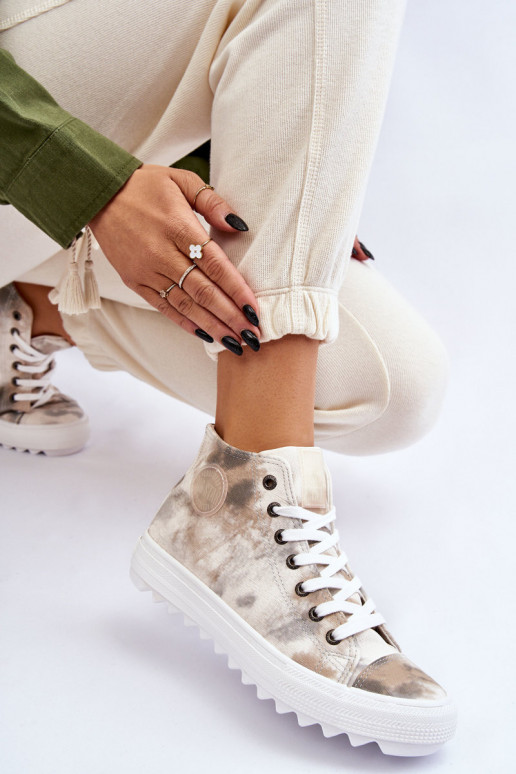 Voľnočasová obuv Big Star LL274047 Bielo-zelená farba Voľnočasová obuv Big Star LL274047 Bielo-zelená farba