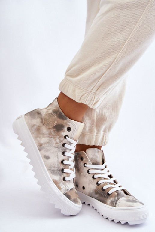 Voľnočasová obuv Big Star LL274047 Bielo-zelená farba Voľnočasová obuv Big Star LL274047 Bielo-zelená farba