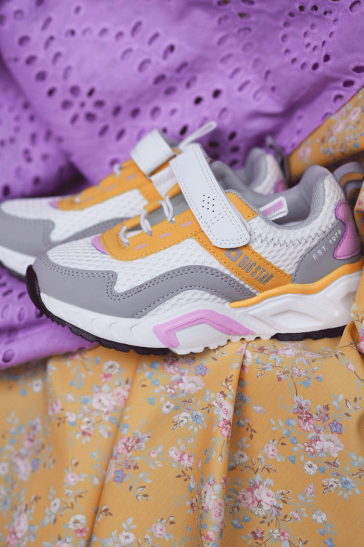 Detské tenisky so zapínaním Big Star JJ374257 Bielo-žlté