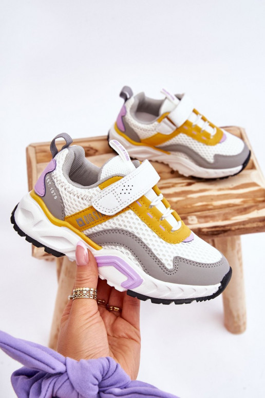 Detské tenisky so zapínaním Big Star JJ374257 Bielo-žlté