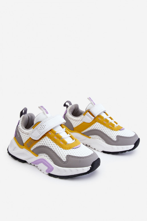 Detské tenisky so zapínaním Big Star JJ374257 Bielo-žlté