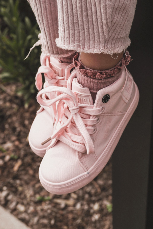 Detský klasický model voľnočasovej obuvi s čižmou Big Star LL374003 ružovej farby