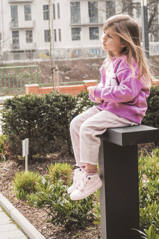 Detský klasický model voľnočasovej obuvi s čižmou Big Star LL374003 ružovej farby