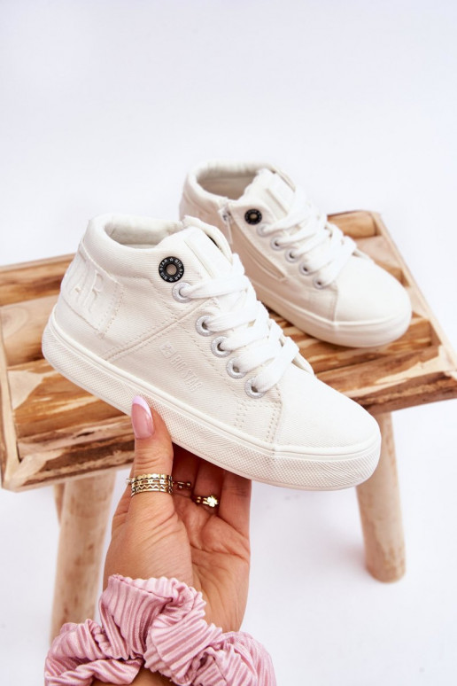 Detský klasický model voľnočasovej obuvi s podrážkou Big Star LL374002 bielej farby