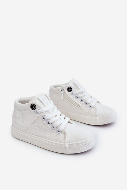 Detský klasický model voľnočasovej obuvi s podrážkou Big Star LL374002 bielej farby