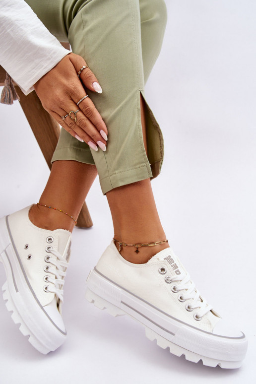 ležérne topánky s platformou Big Star LL274150 bielej farby ležérne topánky s platformou Big Star LL274150 bielej farby